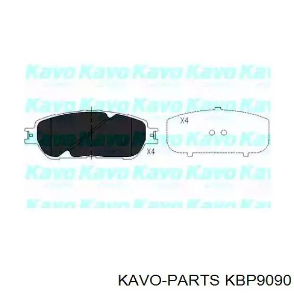 KBP9090 Kavo Parts колодки гальмівні передні, дискові