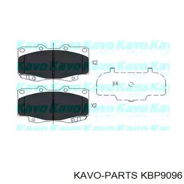 Колодки гальмівні передні, дискові KBP9096 Kavo Parts