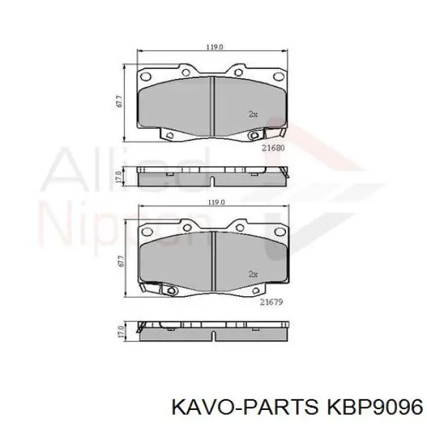 Тормозні колодки Kavo Parts KBP9096