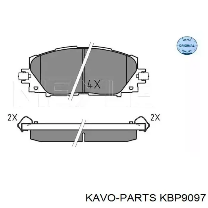 Купити KBP9097 Kavo Parts Колодки гальмівні передні, дискові
