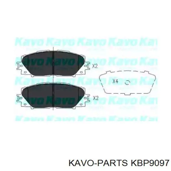 KBP9097 Kavo Parts колодки гальмівні передні, дискові