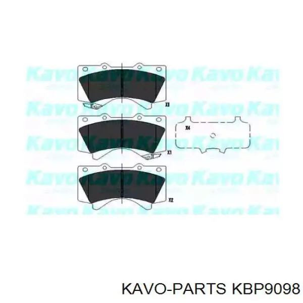 Колодки гальмівні передні, дискові KBP9098 Kavo Parts