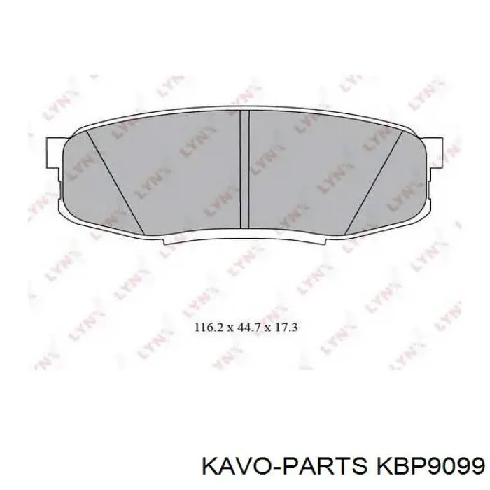 Задні гальмівні колодки Kavo Parts KBP9099 ціна, від 13.71 USD