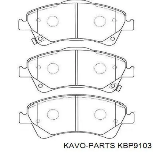 KBP9103 Kavo Parts колодки гальмівні передні, дискові