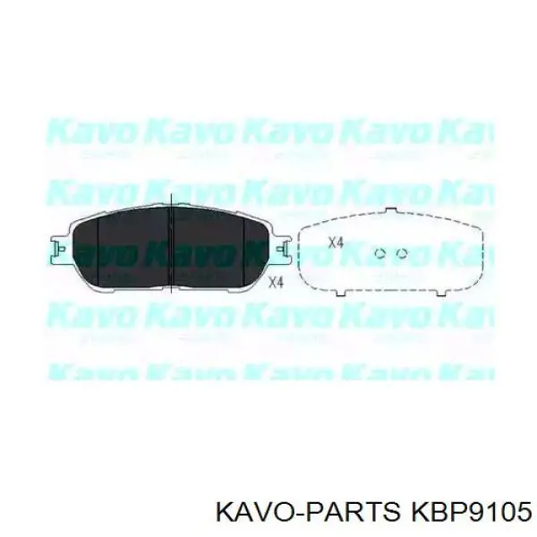 KBP9105 Kavo Parts колодки гальмівні передні, дискові
