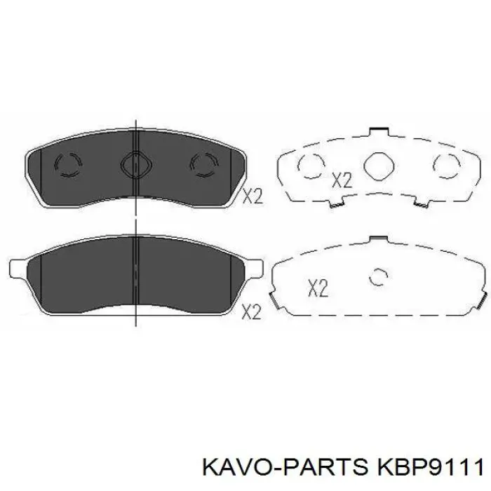 Задні гальмівні колодки Kavo Parts KBP9111 ціна, від 18.90 USD