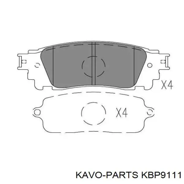Задні дискові колодки Kavo Parts KBP9111