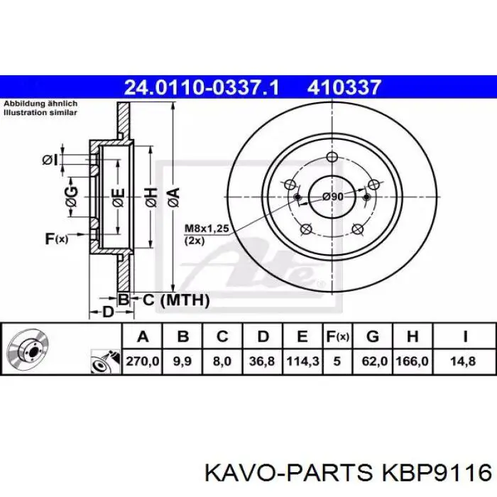 Тормозні колодки Kavo Parts KBP9116