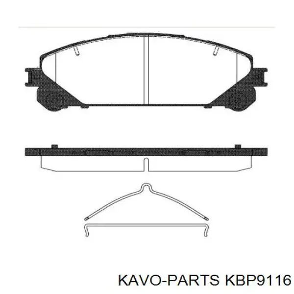 Гальмівні колодки Kavo Parts KBP9116 ціна, від 19.59 USD
