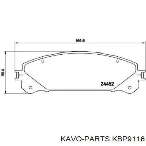 Купити KBP9116 Kavo Parts Колодки гальмівні передні, дискові