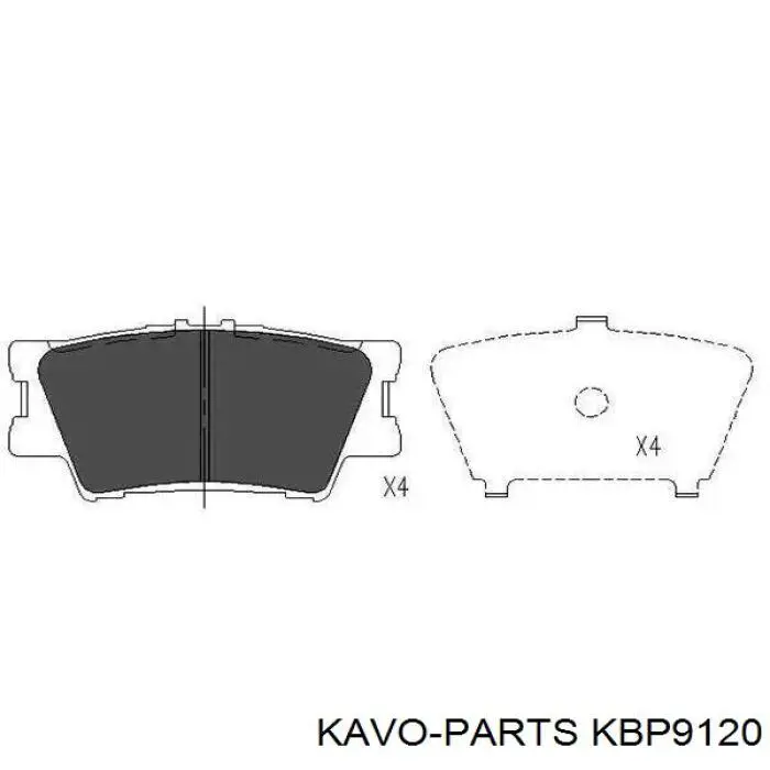 Гальмівні колодки Kavo Parts KBP9120 ціна, від 16.21 USD