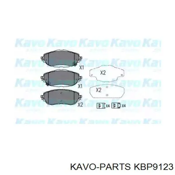 Колодки гальмівні передні, дискові KBP9123 Kavo Parts