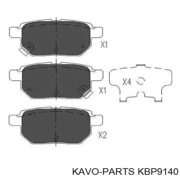 KBP9140 Kavo Parts Передні гальмівні колодки