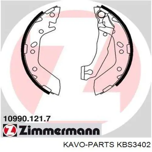 Гальма робочі задні ножні і гальмівні барабани Kavo Parts KBS3402