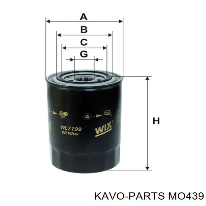 MO439 Kavo Parts Фільтр масла