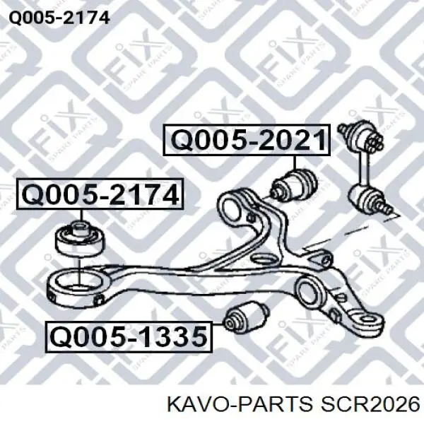 Сайлентблок переднього важеля SCR2026 Kavo Parts