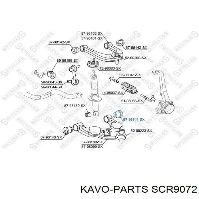 Сайлентблок нижнього важеля передньої підвіски Kavo Parts SCR9072 ціна, від 14.54 USD
