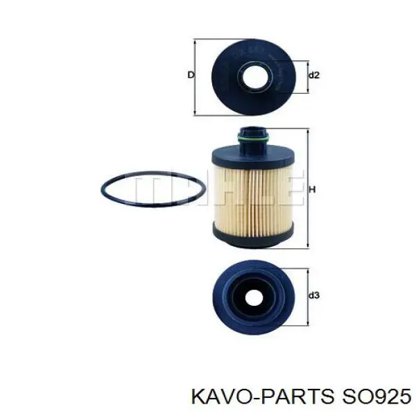 Фільтр масляний Kavo Parts SO925