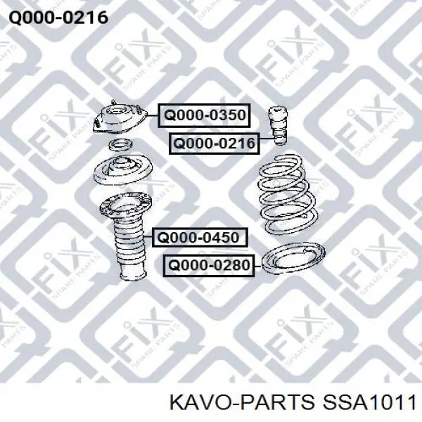 Купити SSA1011 Kavo Parts Амортизатора передній лівий