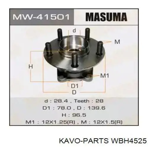 Купити WBH4525 Kavo Parts Підшипник ступиці колеса