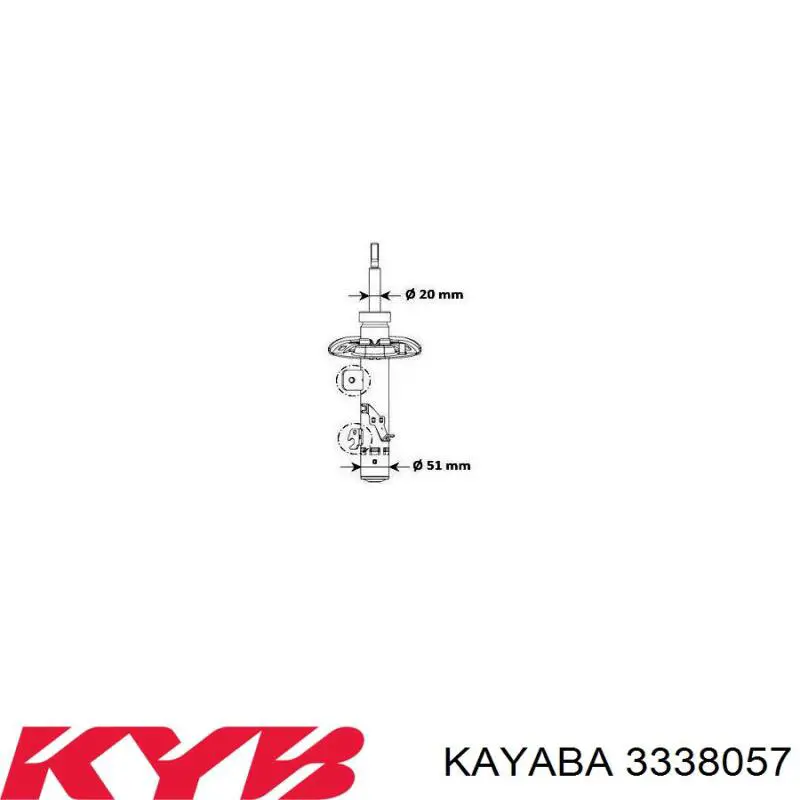 Амортизатор передній, правий Kayaba 3338057 ціна, від 62.10 USD