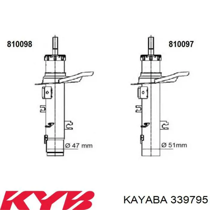 Купити 339795 Kayaba Амортизатора передній лівий