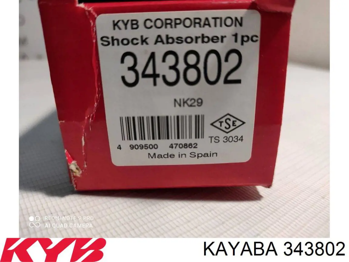 Купити 343802 Kayaba Стійка амортизатора задня
