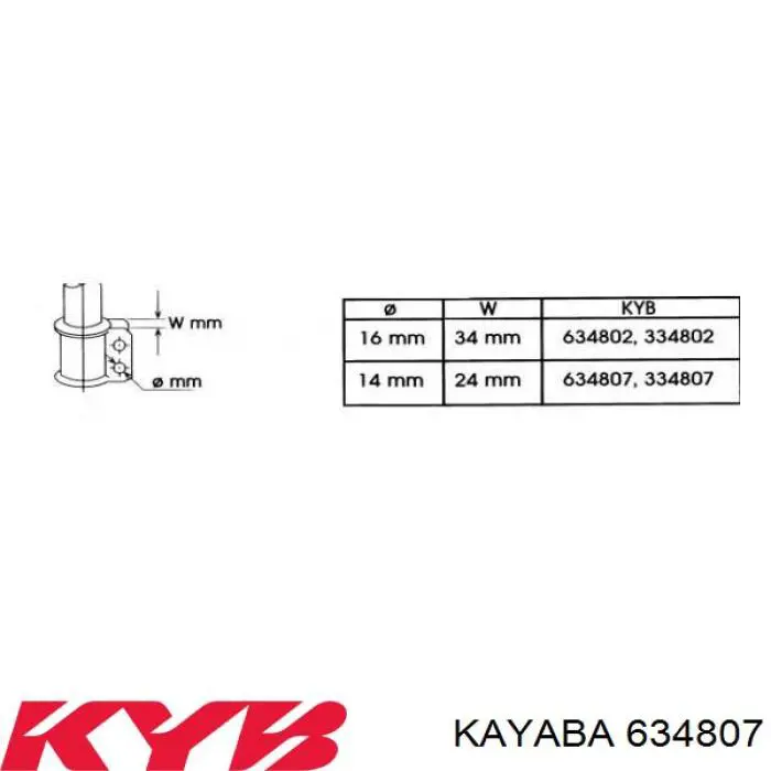 Купити 634807 Kayaba Амортизатор передньої підвіски