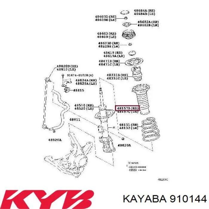 Буфер-відбійник амортизатора переднього + пильовик Kayaba 910144 ціна, від 27.21 USD