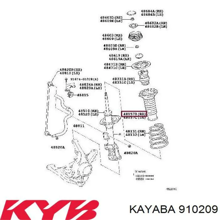 910209 Kayaba буфер-відбійник амортизатора переднього + пильовик