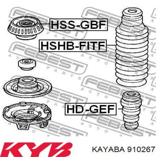 910267 Kayaba Відбійник + пильовик амортизатора переднього