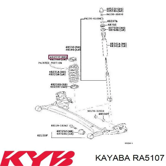 Пружина задня Toyota 4823102590 ціна, від 38.50 USD