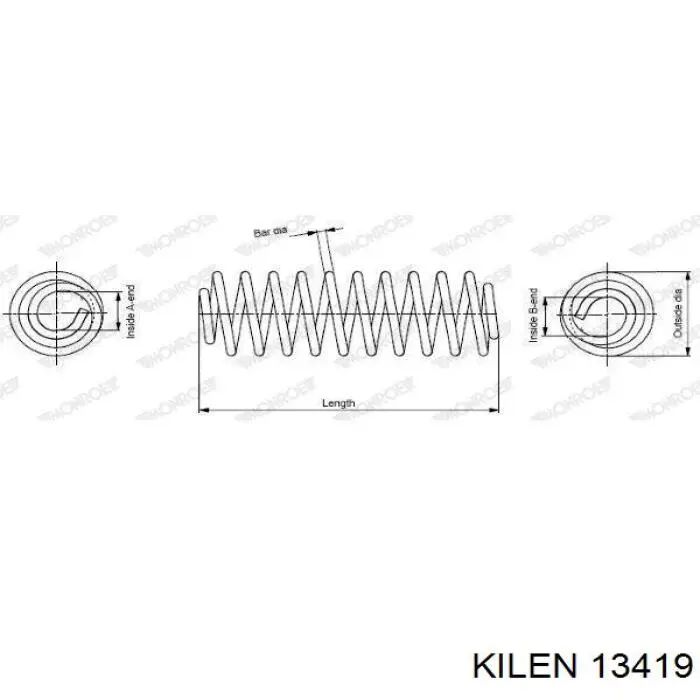 Пружина передня 13419 Kilen