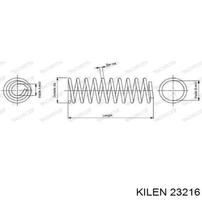 Пружина передня 23216 Kilen