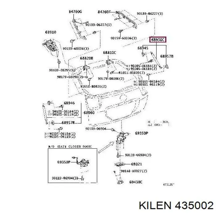 Амортизатор двері задньої Kilen 435002 ціна, від 12.73 USD