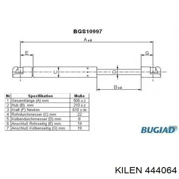 Купити 444064 Kilen Амортизатор двері багажника