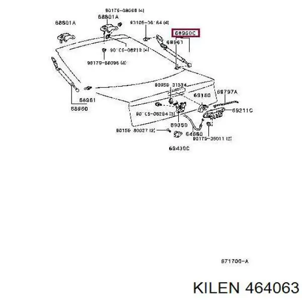 Купити 464063 Kilen Амортизатор двері багажника