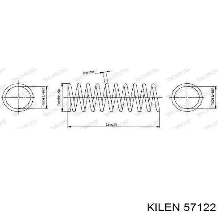 Пружина задня Kilen 57122 ціна, від 35.71 USD