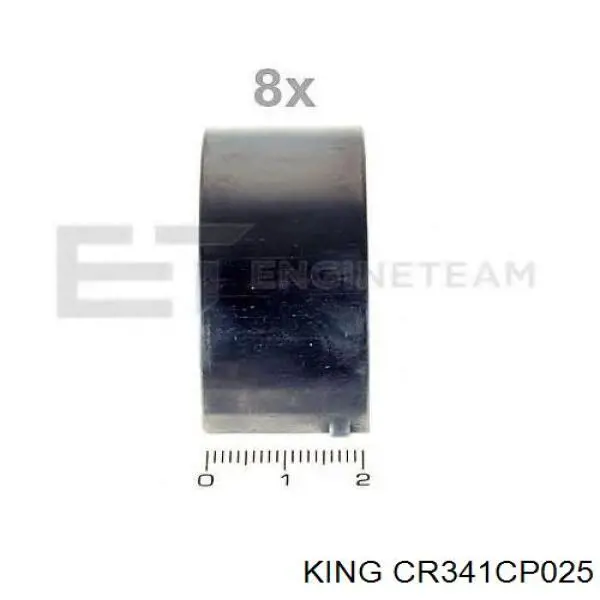 Вкладиші колінвала, шатунні, комплект, 1-й ремонт (+0,25) CR341CP025 King