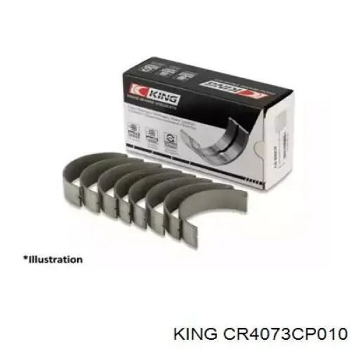 Вкладиші колінвала, шатунні, комплект, 1-й ремонт (+0,25) King CR4073CP010 ціна, від 19.24 USD