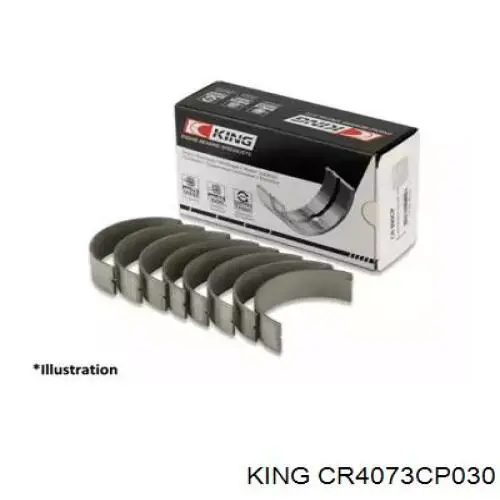 CR4073CP030 King вкладиші колінвалу, шатунні, комплект, 3-й ремонт (+0,75)