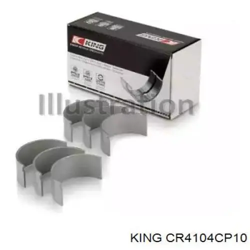 CR4104CP1.0 King Вкладиші колінвалу, шатунні, комплект, 4-й ремонт (+1,00) (С отверстием)