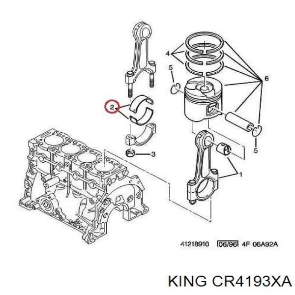 Шатунні вклалиші колінвала STD King CR4193XA ціна, від 35.13 USD