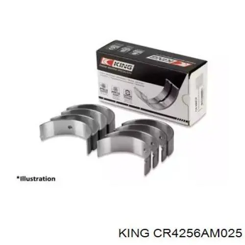 Вкладиші колінвала, шатунні, комплект, 1-й ремонт (+0,25) King CR4256AM025 ціна, від 10.83 USD