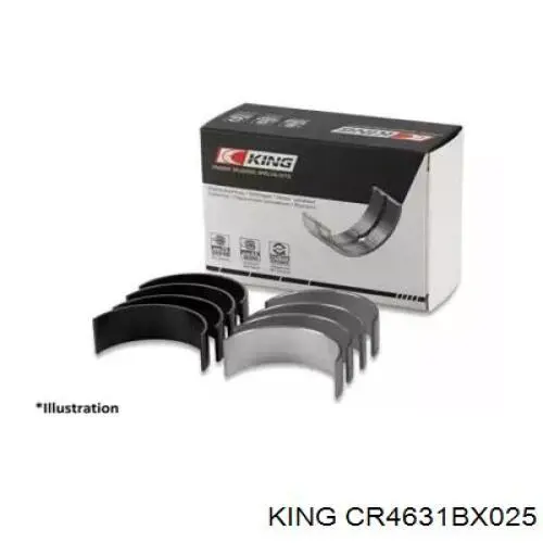Вкладиші колінвала, шатунні, комплект, 1-й ремонт (+0,25) King CR4631BX025 ціна, від 26.56 USD