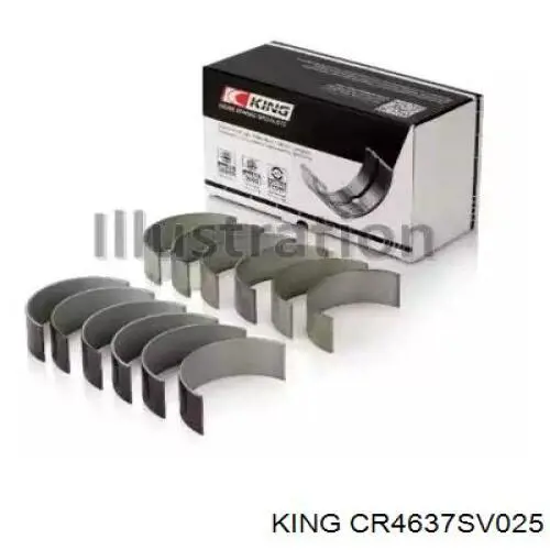 Вкладиші колінвала, шатунні, комплект, 1-й ремонт (+0,25) King CR4637SV025 ціна, від 50.29 USD