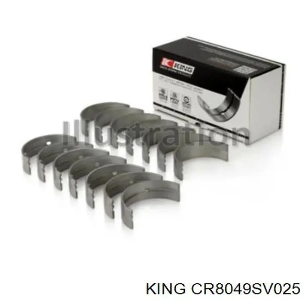 Вкладиші колінвалу, шатунні, комплект, 4-й ремонт (+1,00) King CR8049SV025 ціна, від 97.17 USD