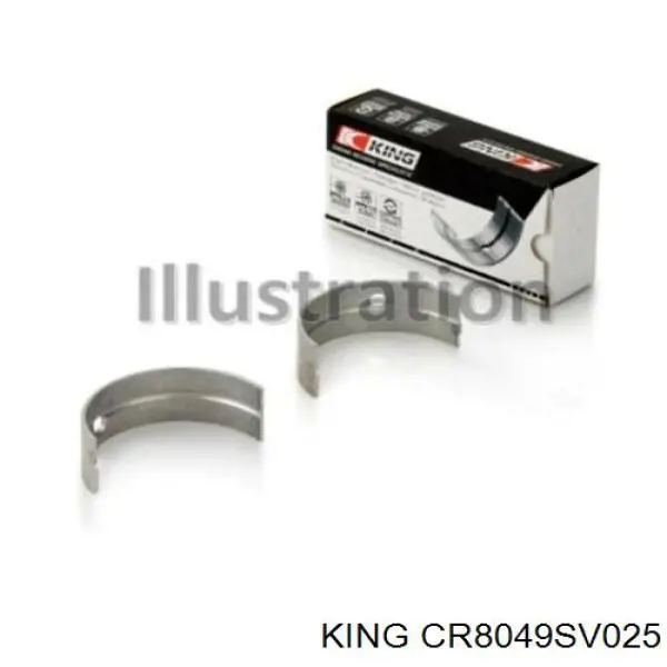 Вкладиші колінвалу, шатунні, комплект, 4-й ремонт (+1,00) CR8049SV025 King