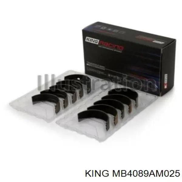 Вкладиші коленвала, корінні, комплект, 1-й ремонт (+0,25) King MB4089AM025 ціна, від 32.12 USD