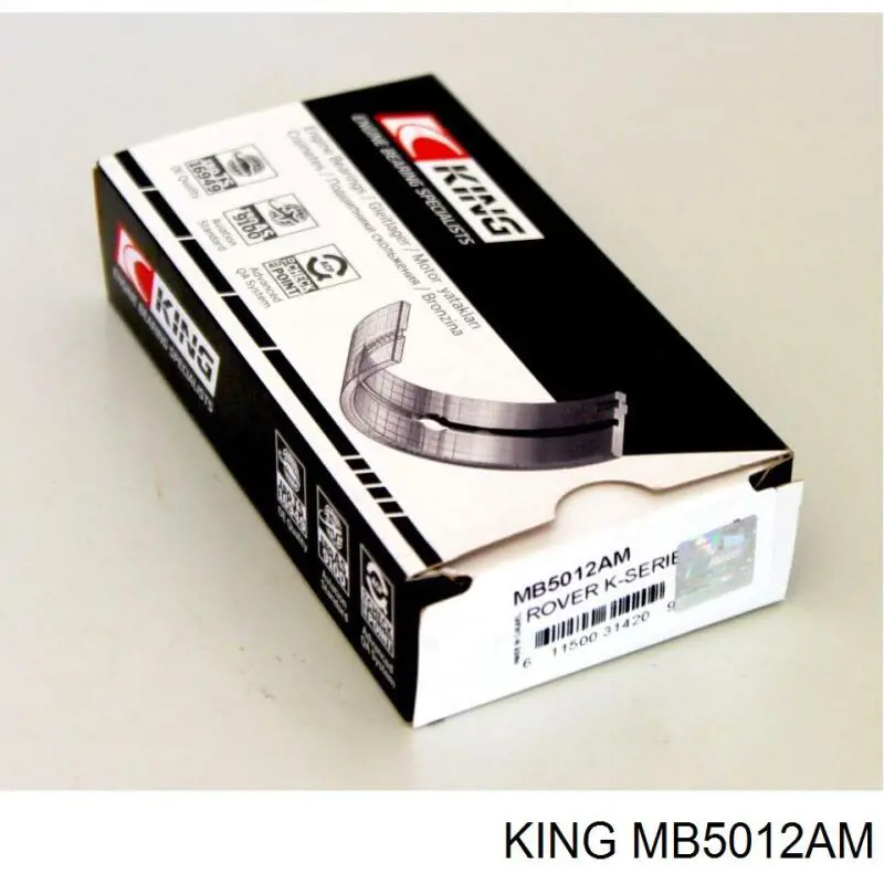 MB5012AM King вкладиші колінвала, корінні, комплект, стандарт (std)